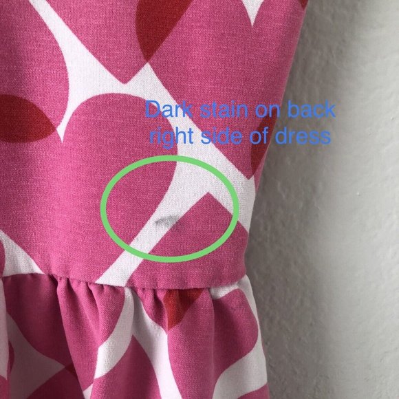 Place Girls Pink Hearts Design Shirred Waist Dress Pink White Size Medium 7/8 - Picture 10 of 12